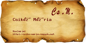 Csikó Mária névjegykártya