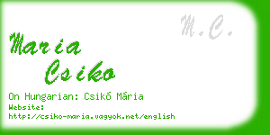 maria csiko business card