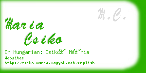 maria csiko business card